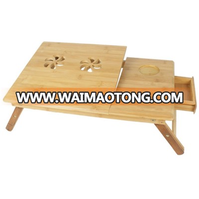 Wooden bamboo bed table computer laptop stand in bed for wholesale